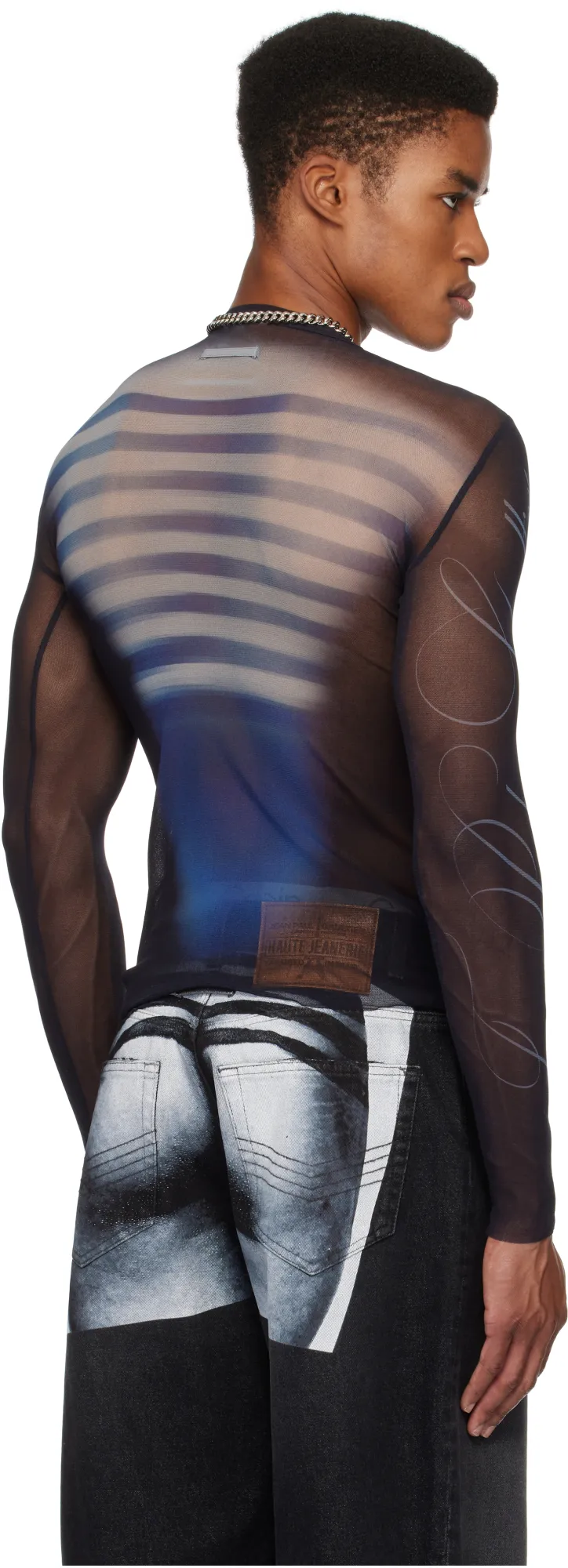 Le Male-Print Mesh Top