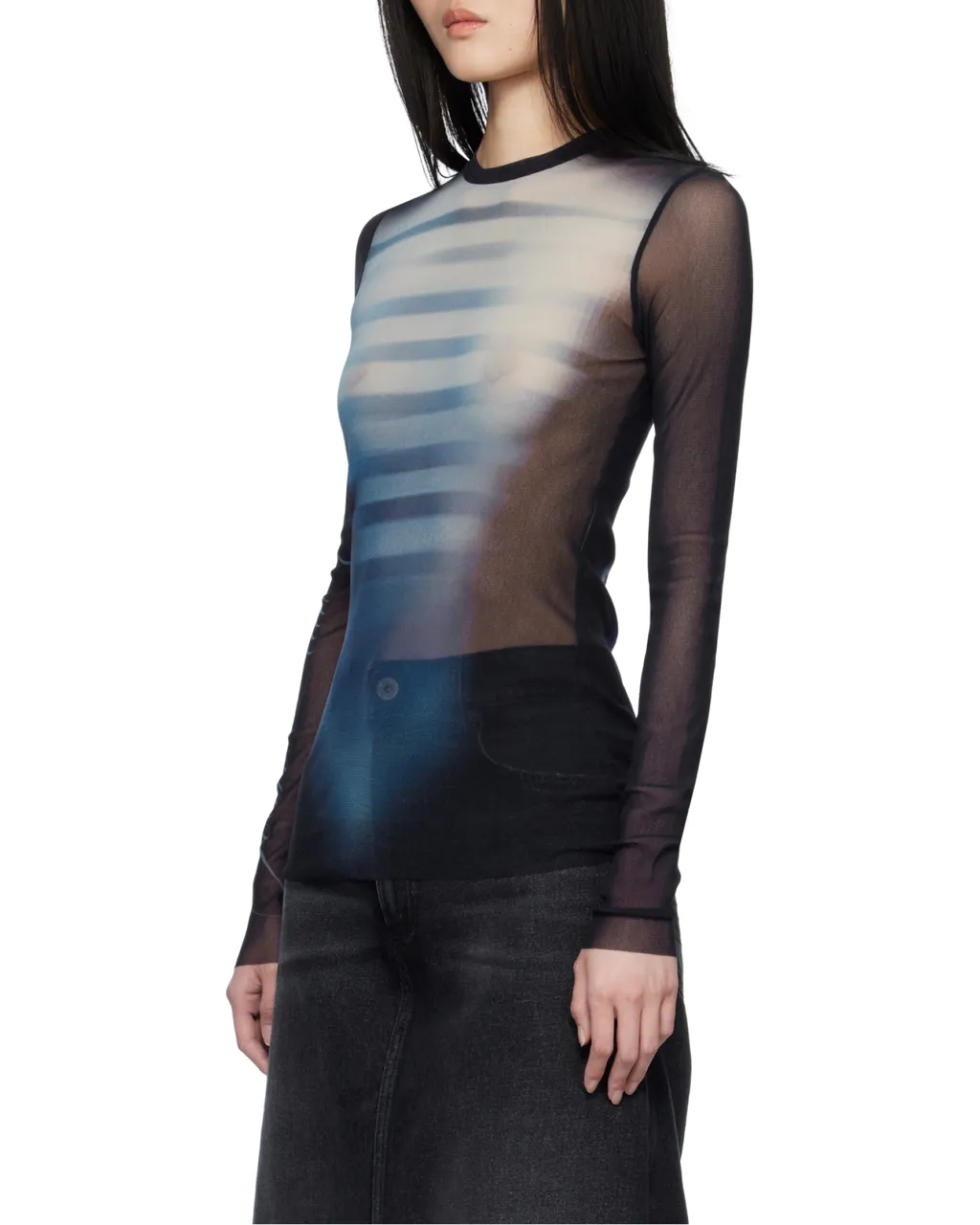 Le Male-Print Mesh Top