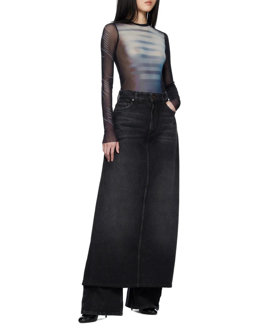 Le Male-Print Mesh Top