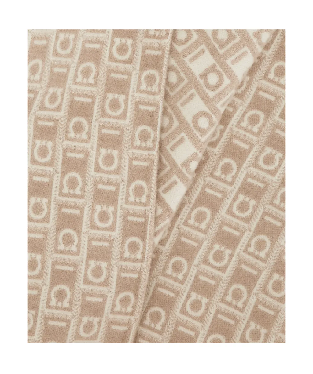 Gancini-Pattern Fringed Cape