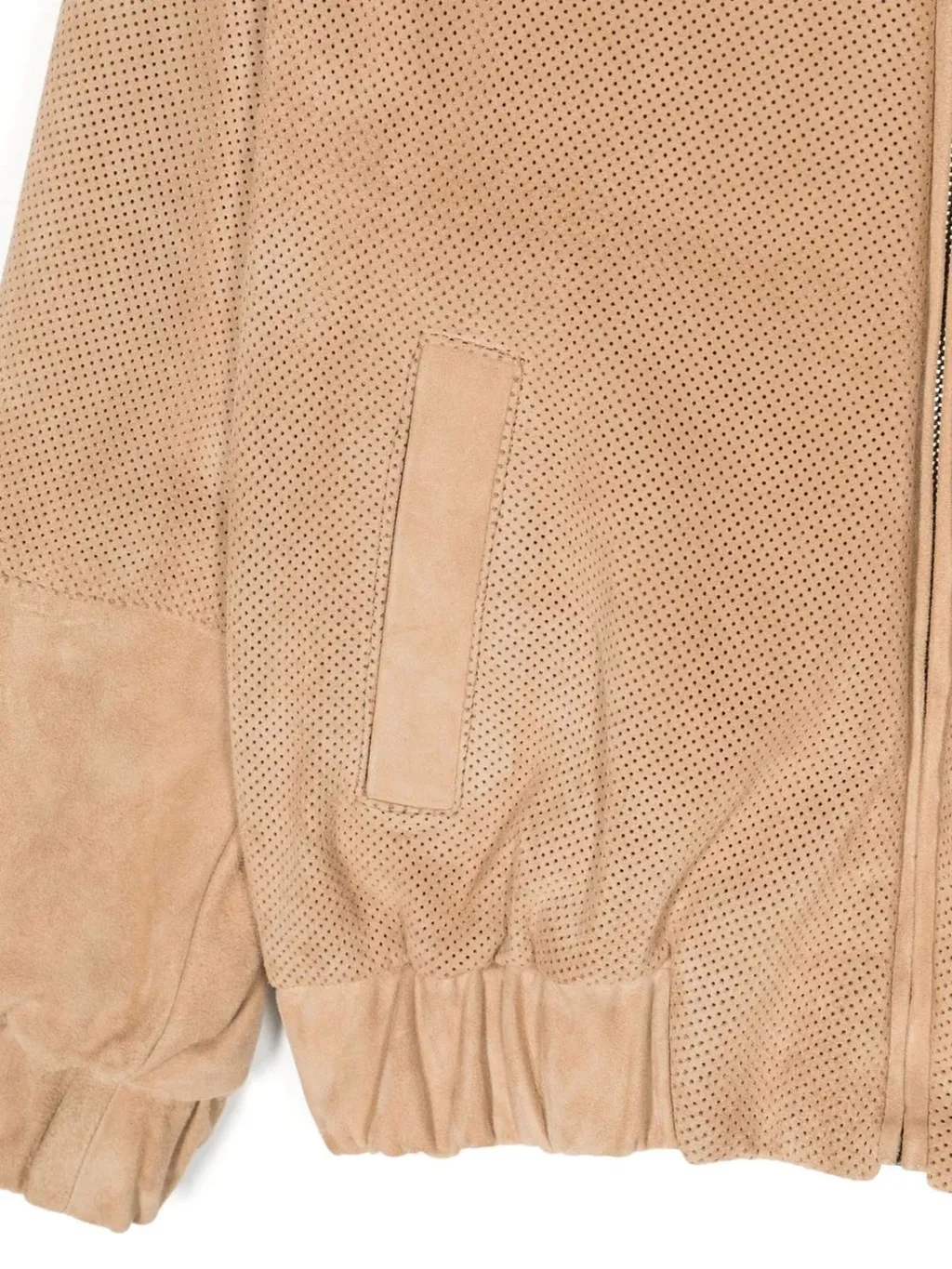 Perforated Leather Bomber Jacket