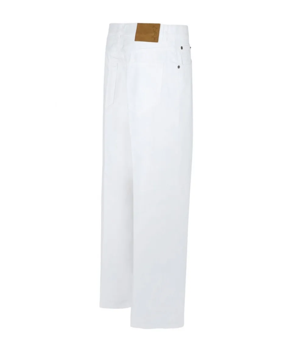 Buttoned Straight-Leg Jeans