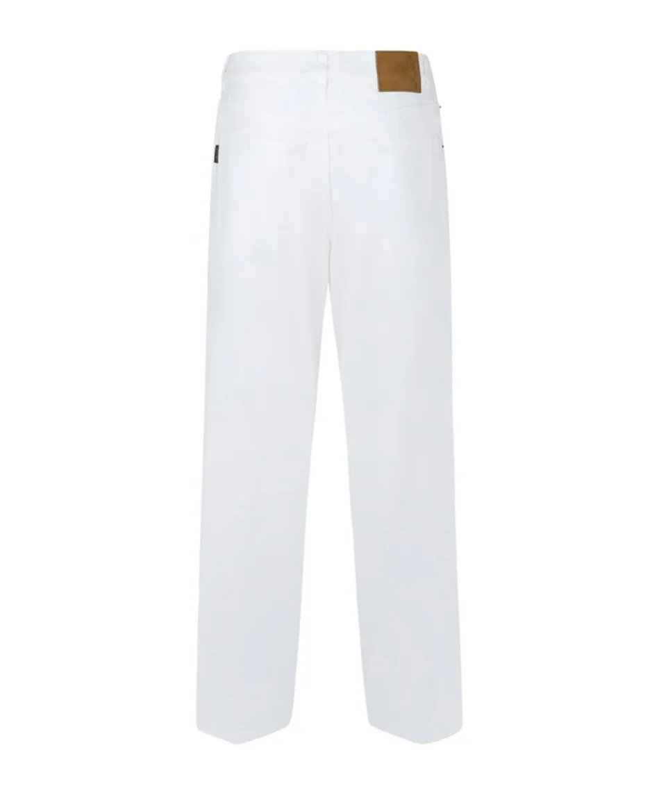 Buttoned Straight-Leg Jeans