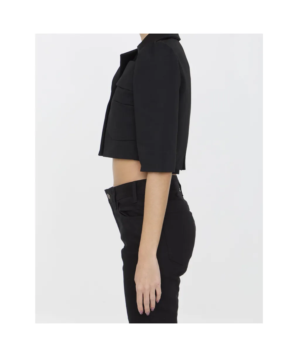 Single-Breasted Cropped Blazer
