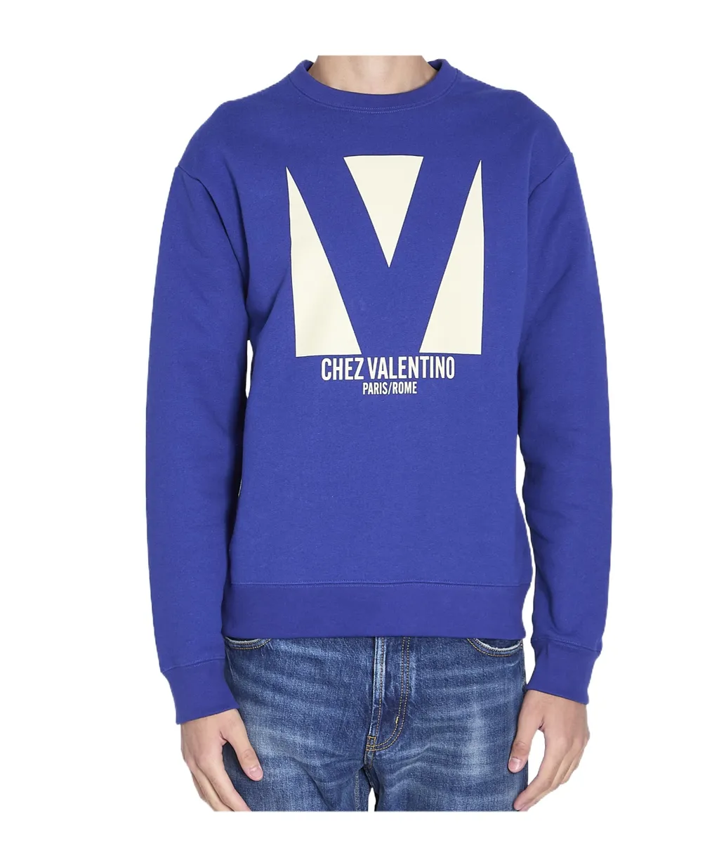 Valentino Chez Valentino Printed Crewneck Sweatshirt