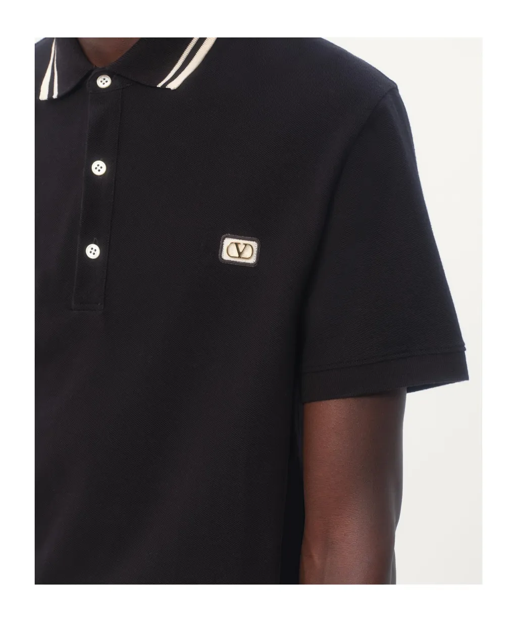 Valentino Logo Embroidered Straight Hem Polo Shirt