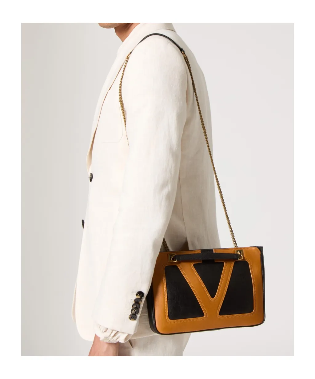 Small V-Logo Chain-Link Tote Bag