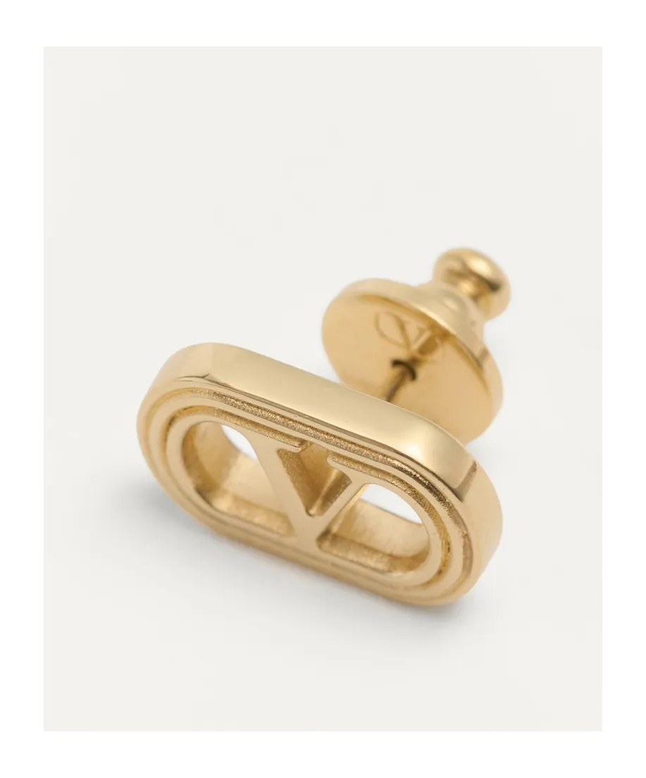 Valentino Ovalette Logo Engraved Earrings