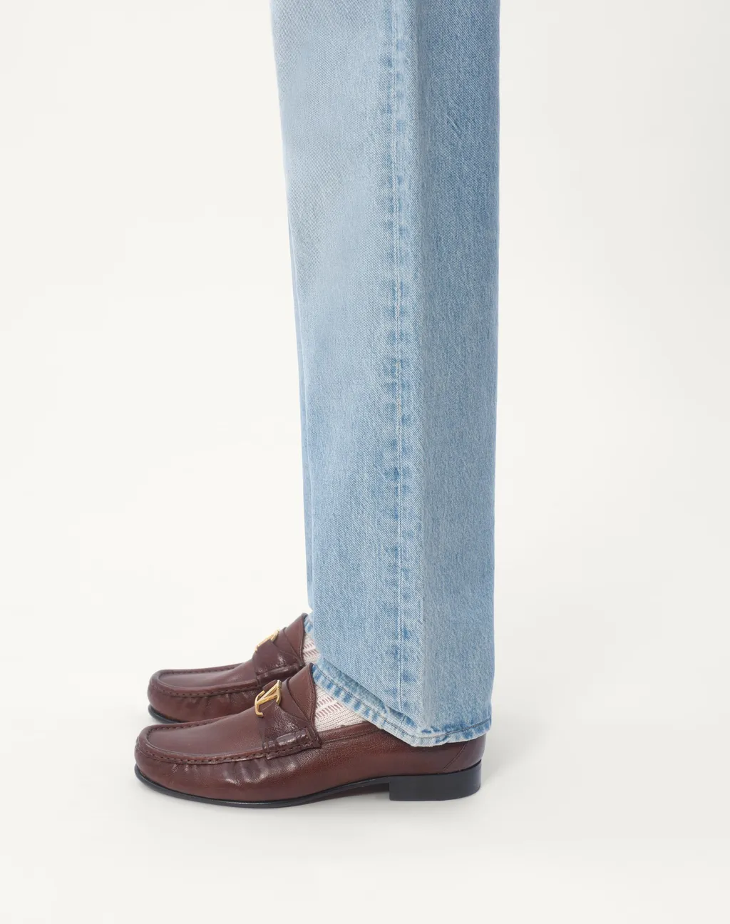 Valentino Logo Patch Straight Leg Jeans