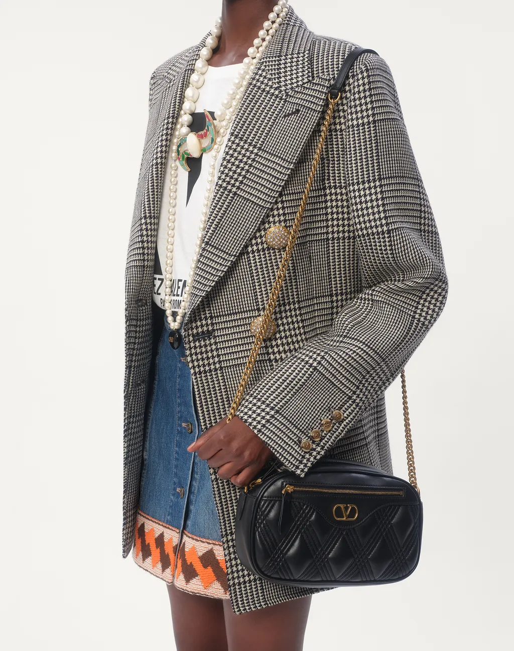 Valentino Double-Breasted Checked Blazer