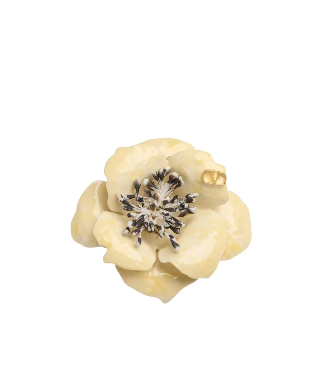 Valentino Logo Plaque Brooch