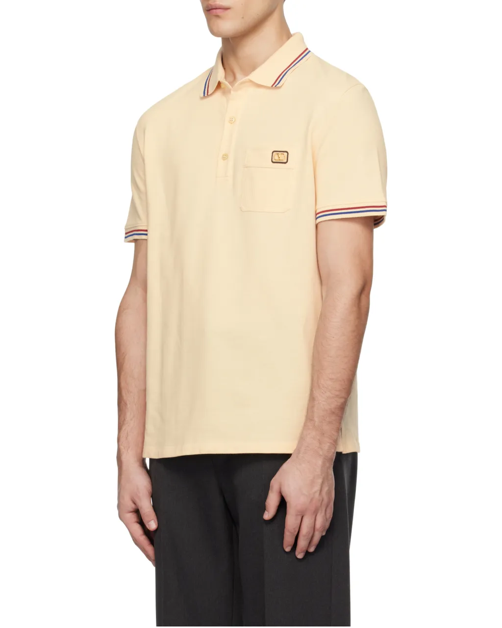 Valentino Logo Embroidered Button Detailed Polo Shirt