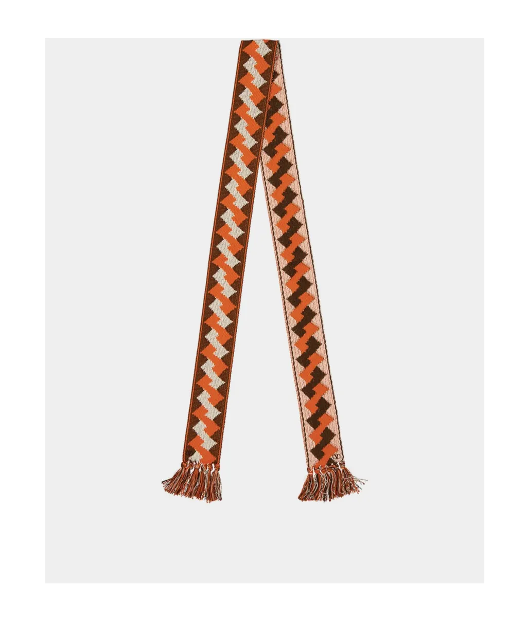Valentino Logo Embroidered Fringed Edge Scarf
