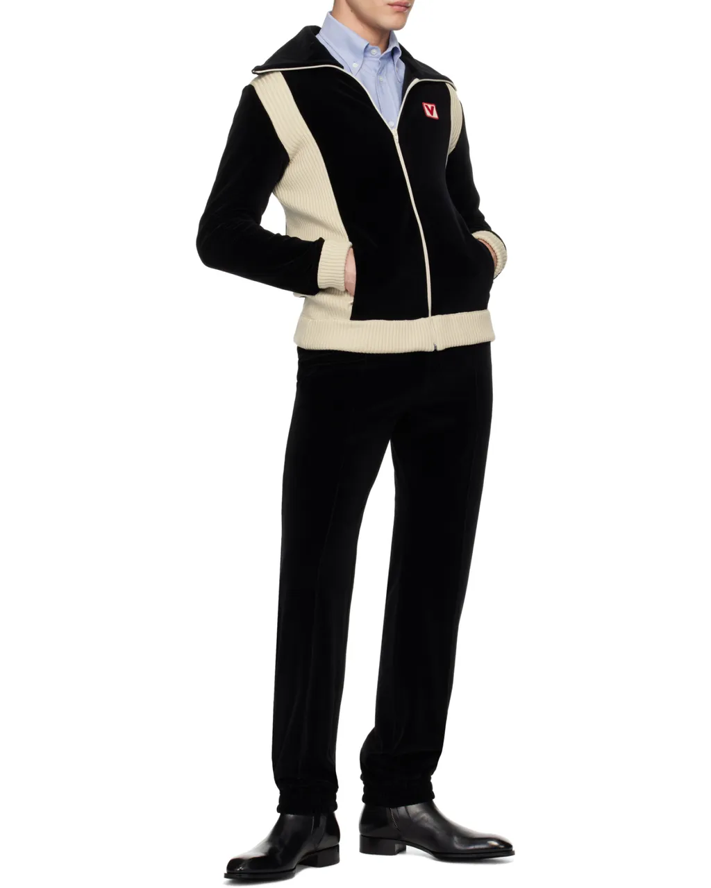 Valentino Logo Embroidered Long Sleeved Shirt