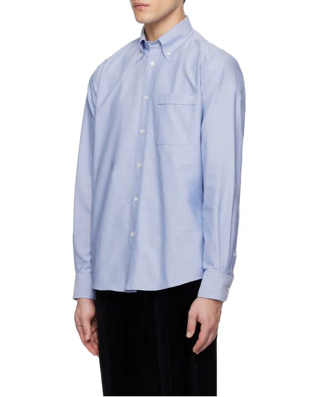 Valentino Logo Embroidered Long Sleeved Shirt
