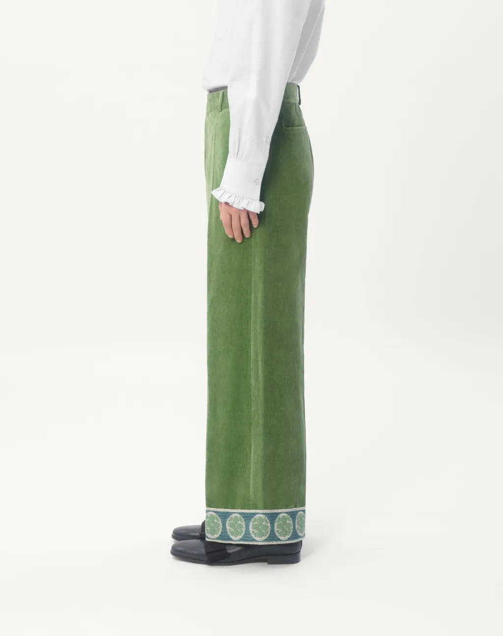 Valentino Garavani Jacquard-Hem Straight Leg Trousers