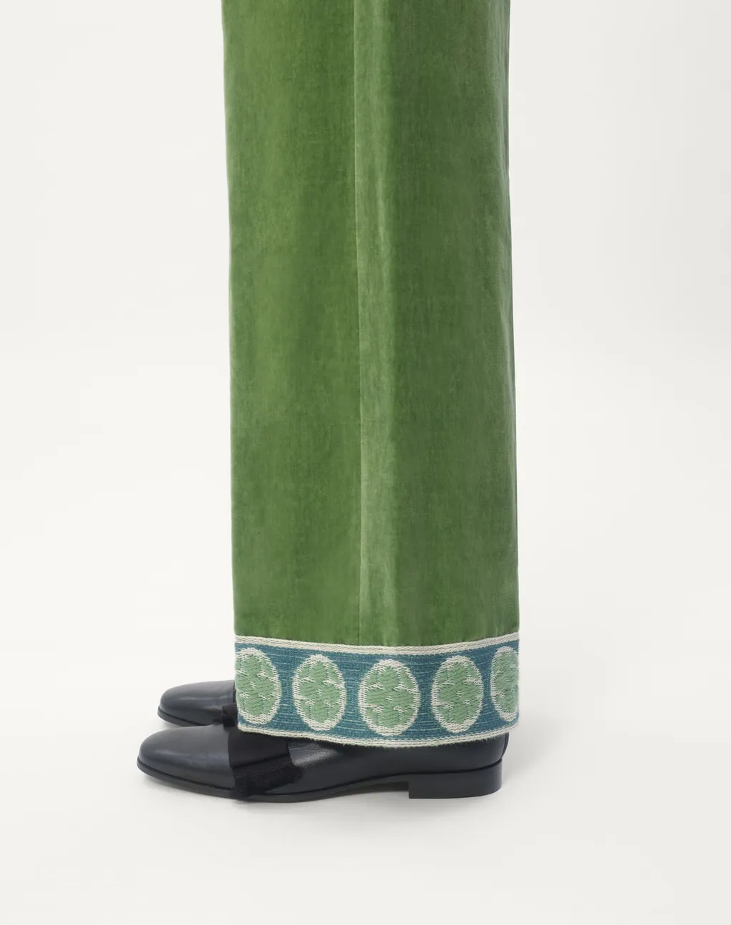 Valentino Garavani Jacquard-Hem Straight Leg Trousers