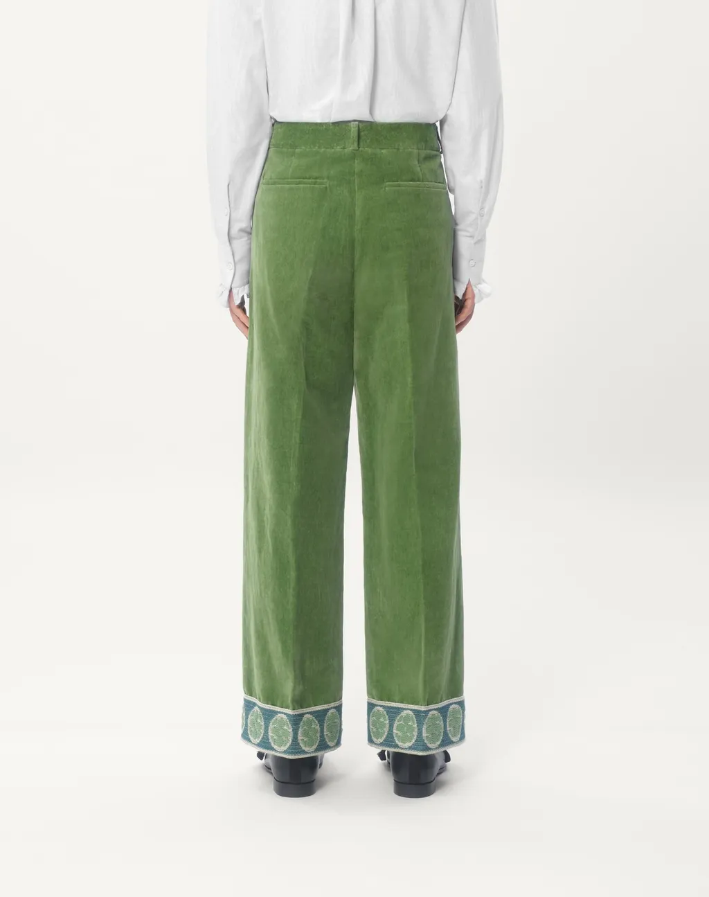 Valentino Garavani Jacquard-Hem Straight Leg Trousers