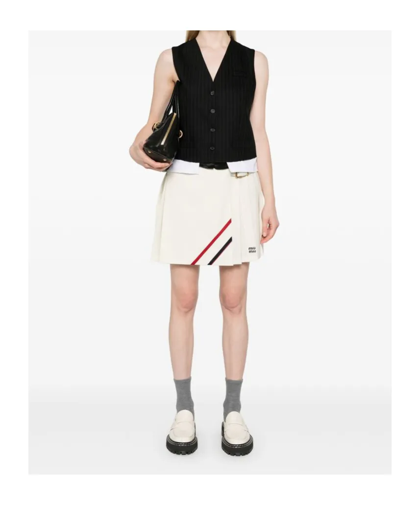 Miu Miu Striped Button-Up Gilet
