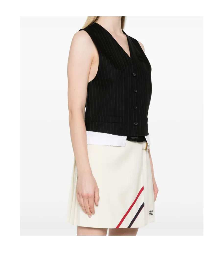 Miu Miu Striped Button-Up Gilet