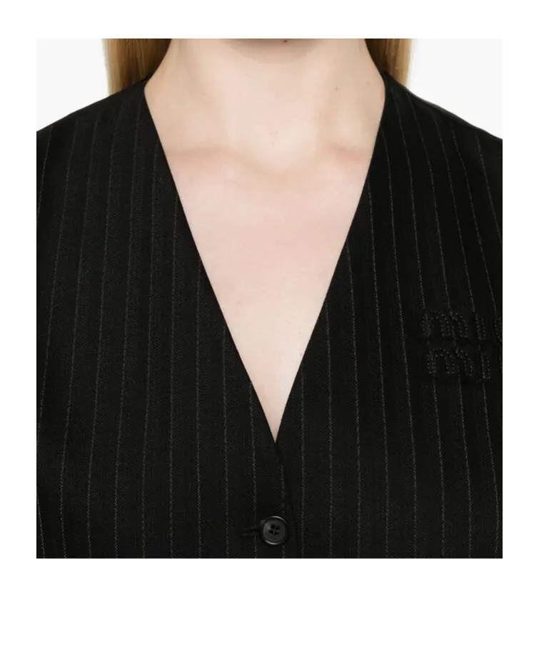 Miu Miu Striped Button-Up Gilet