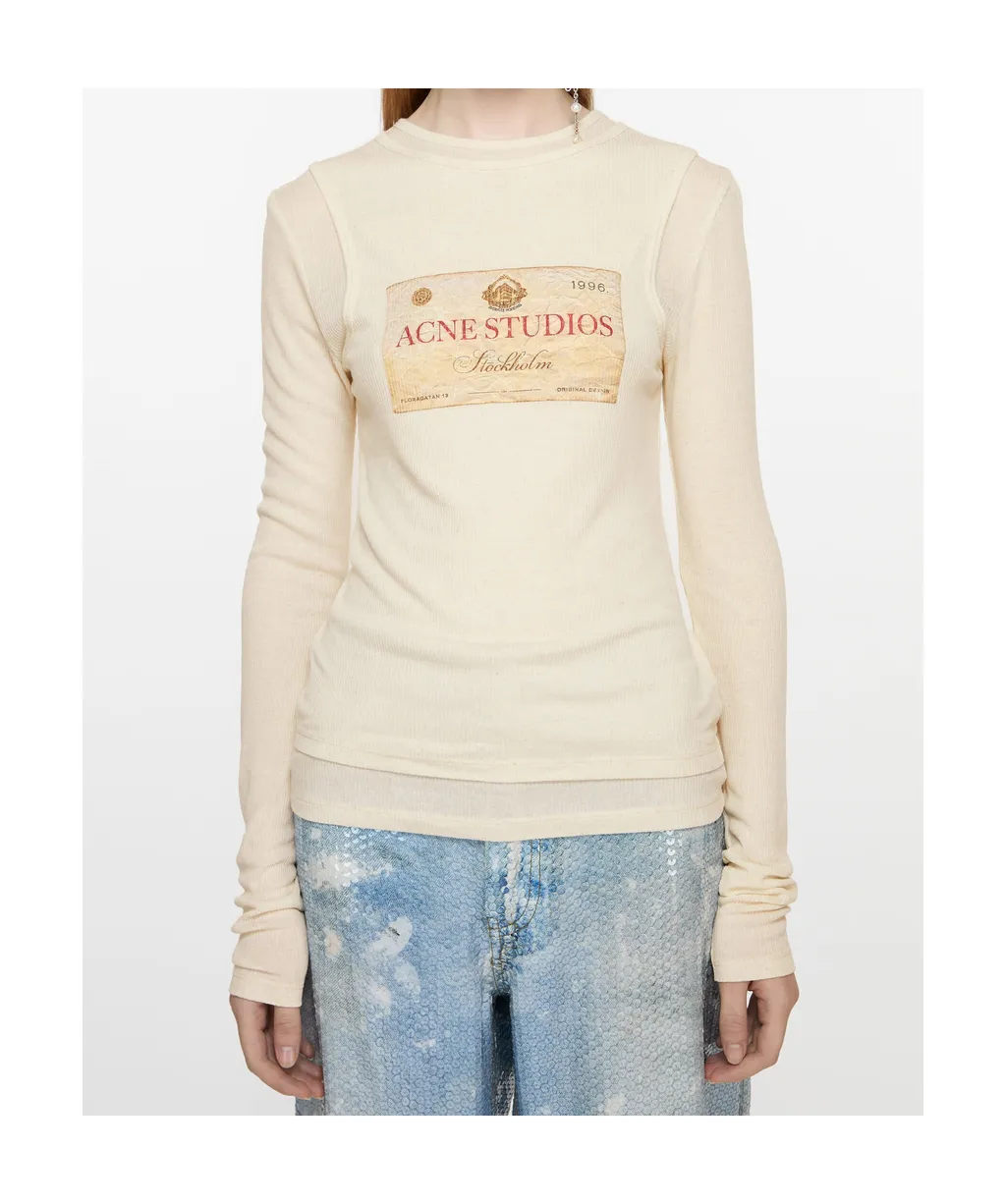 Acne Studios Logo Printed Layered Long-Sleeve T-Shirt