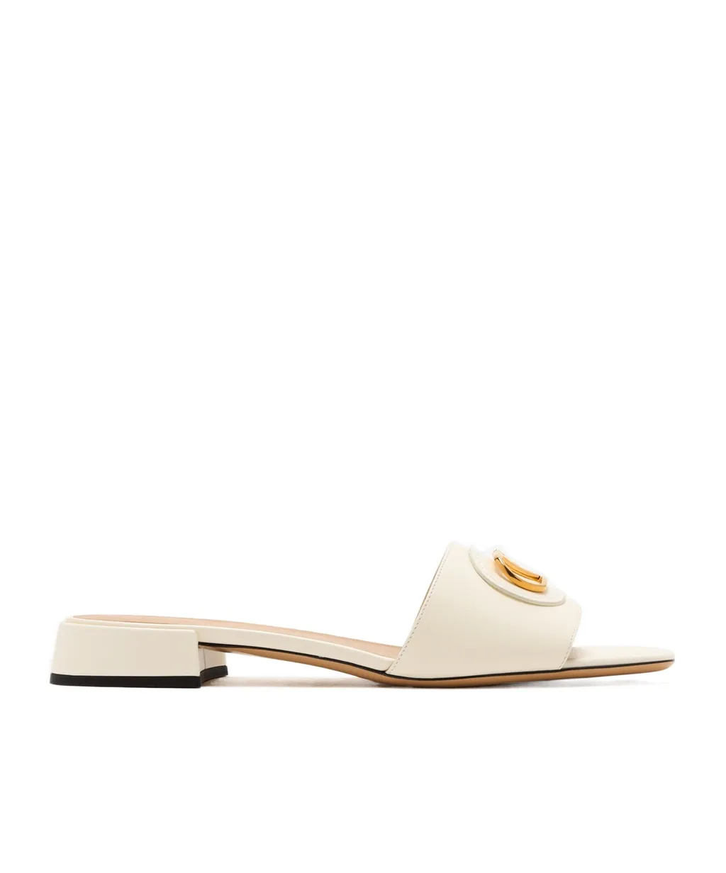 Valentino Vlogo Plaque Square Open Toe Sandals