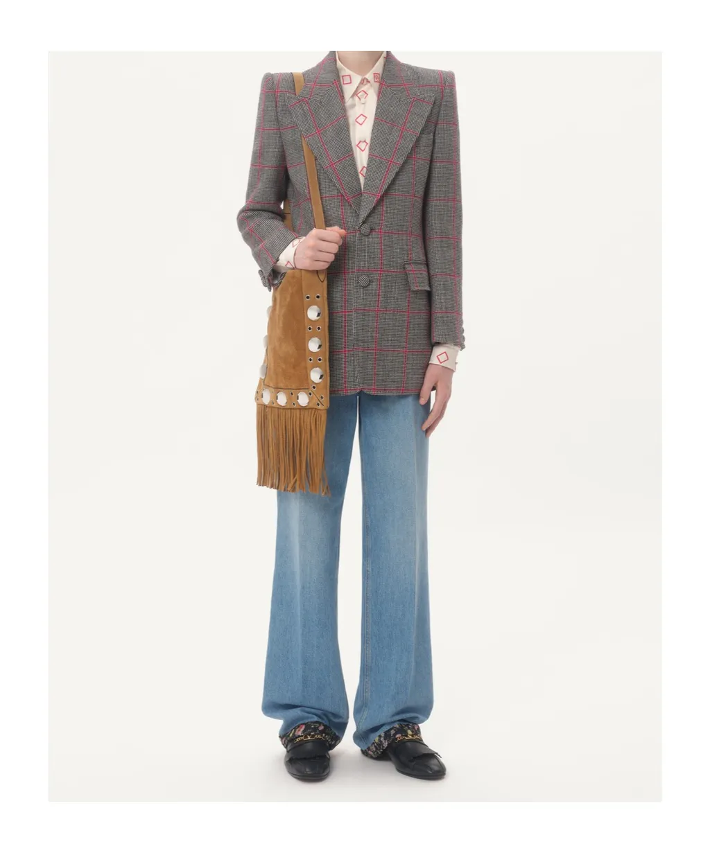 Valentino Floral Trim Straight Leg Jeans