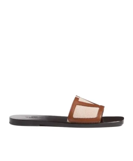 Valentino Logo Patch Slip-On Sandals