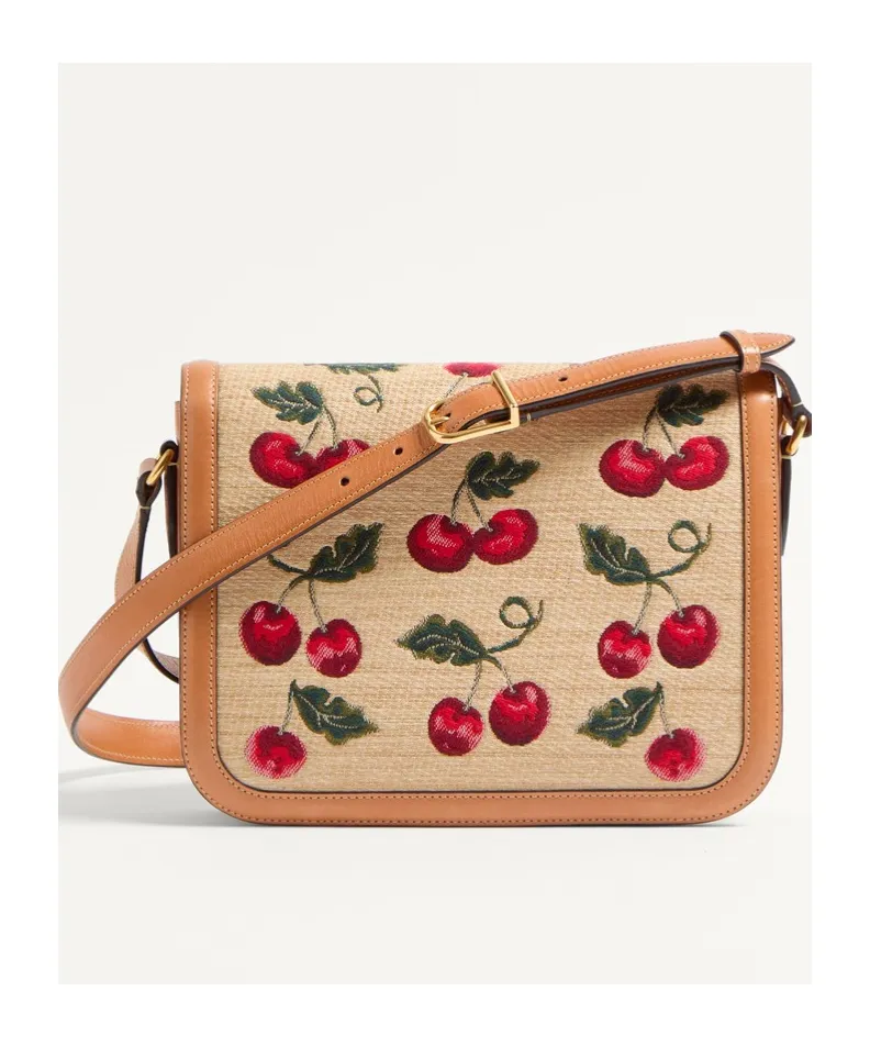 Valentino Garavani 9To5 Shoulder Bag In Synthetic Jacquard Raffia