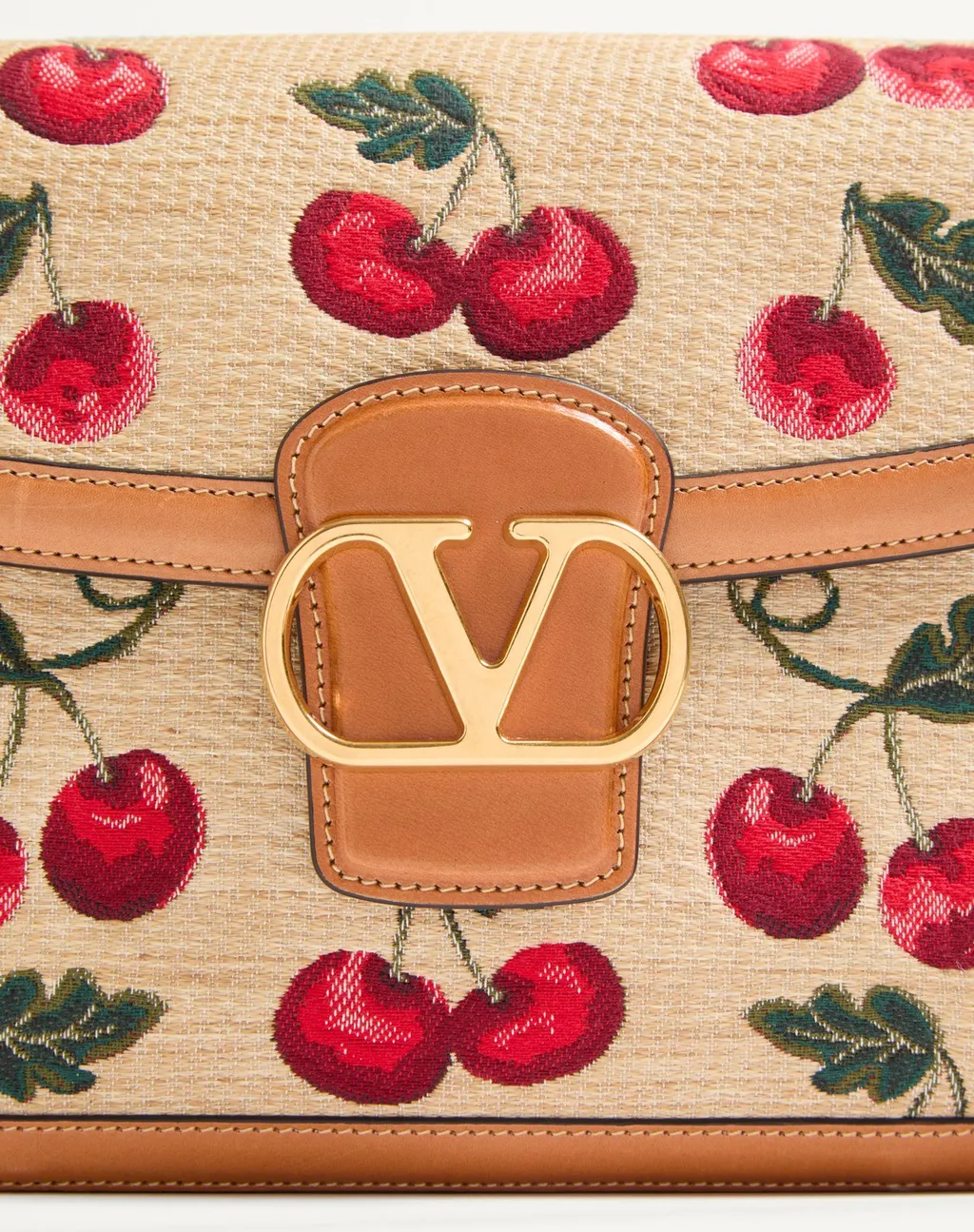 Valentino Garavani 9To5 Shoulder Bag In Synthetic Jacquard Raffia
