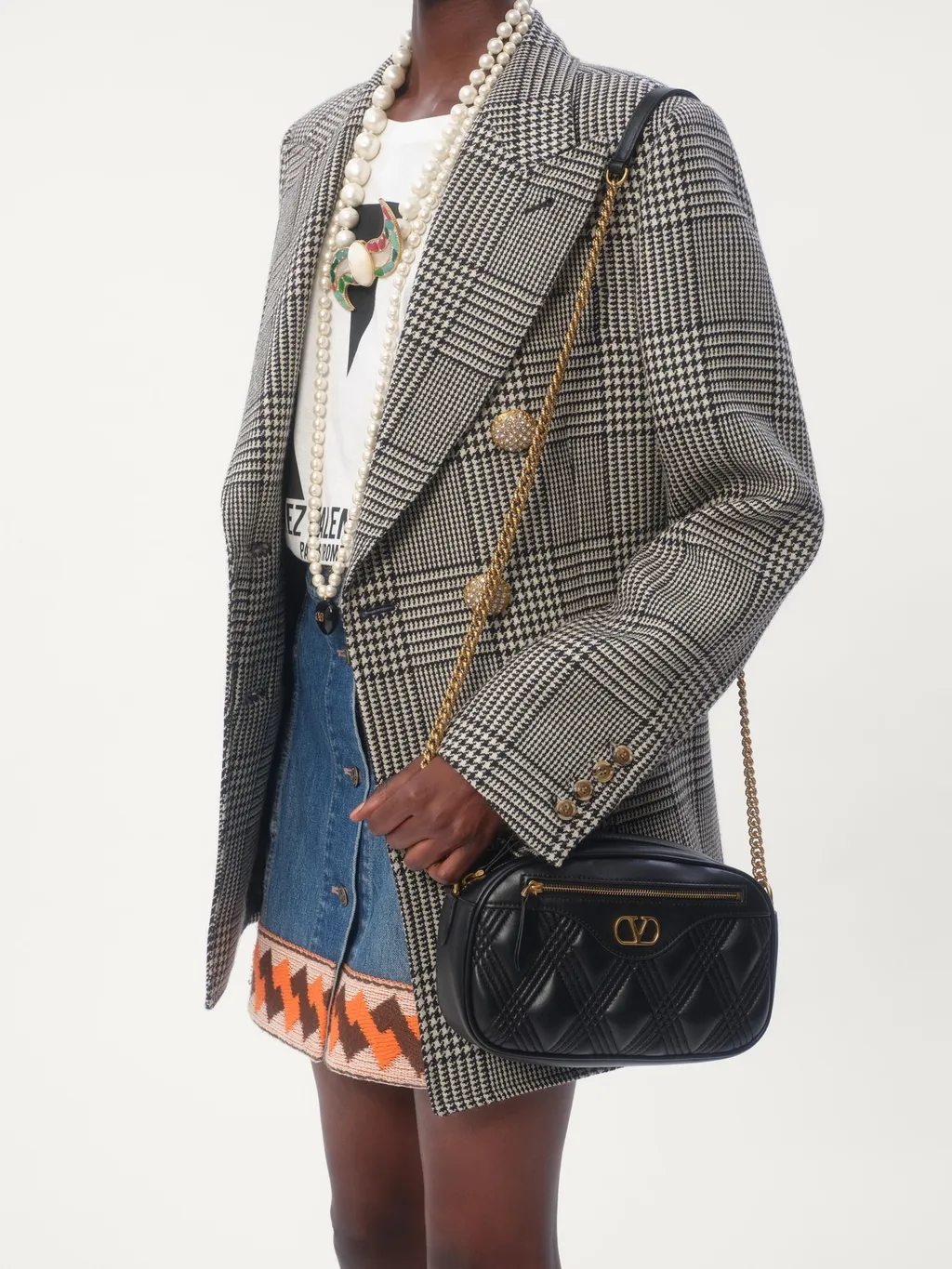 Valentino Quiltie 67 Zip-Up Medium Shoulder Bag