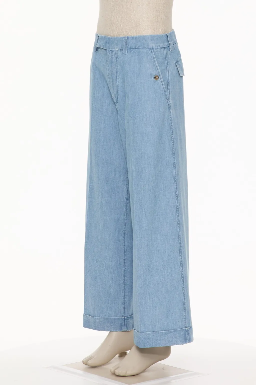 Cuffed Denim Trousers