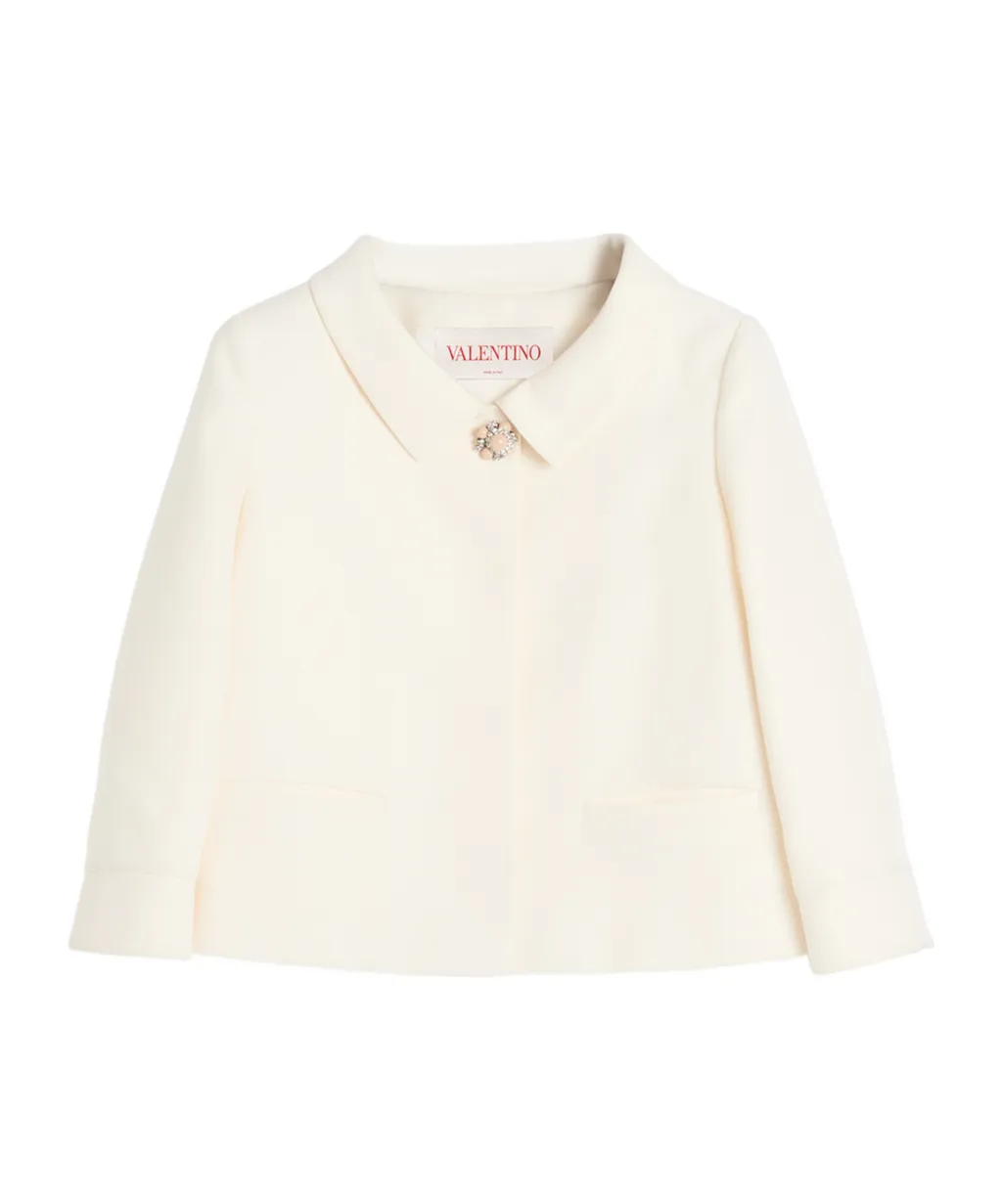 Valentino Bead Embellished Straight Hem Jacket
