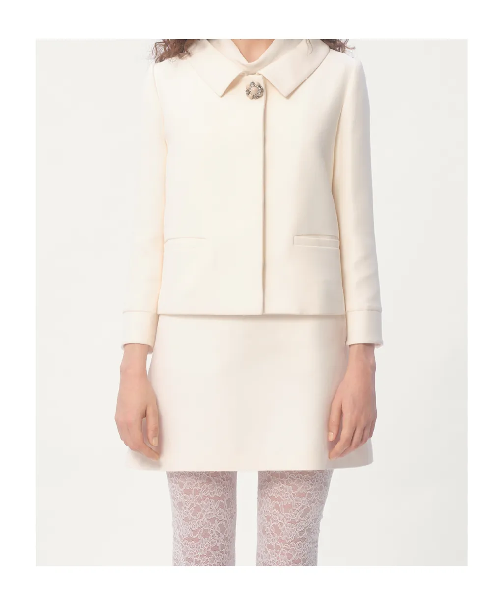 Valentino Bead Embellished Straight Hem Jacket
