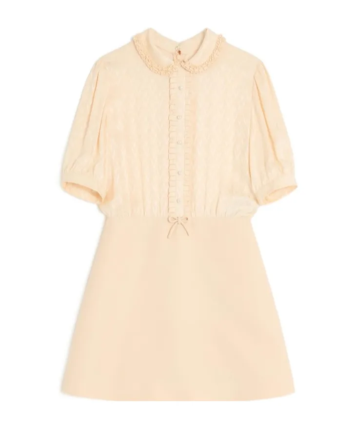 Valentino Ruffle Detailed Half-Sleeved Mini Dress