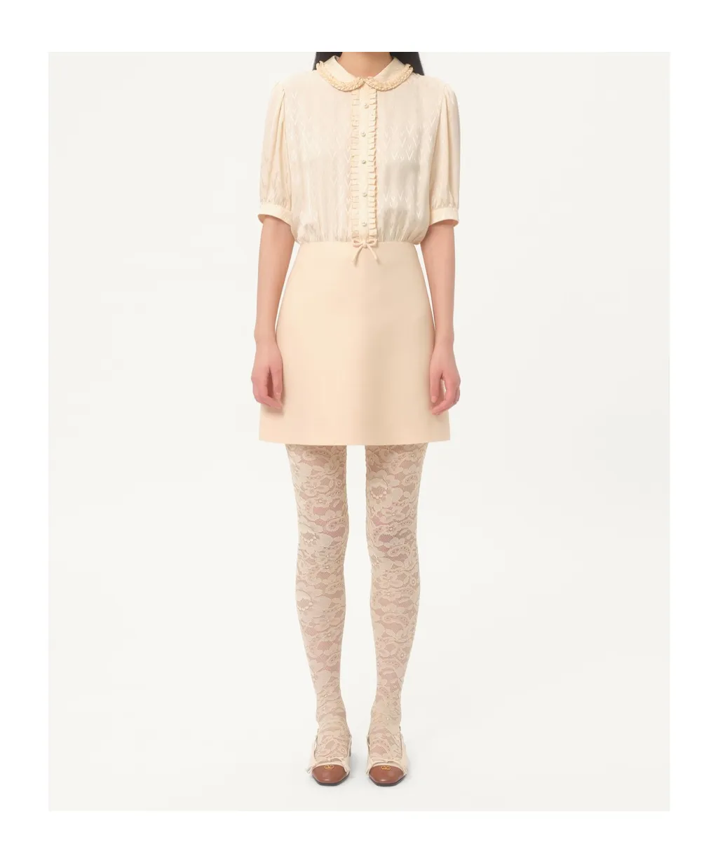 Valentino Ruffle Detailed Half-Sleeved Mini Dress
