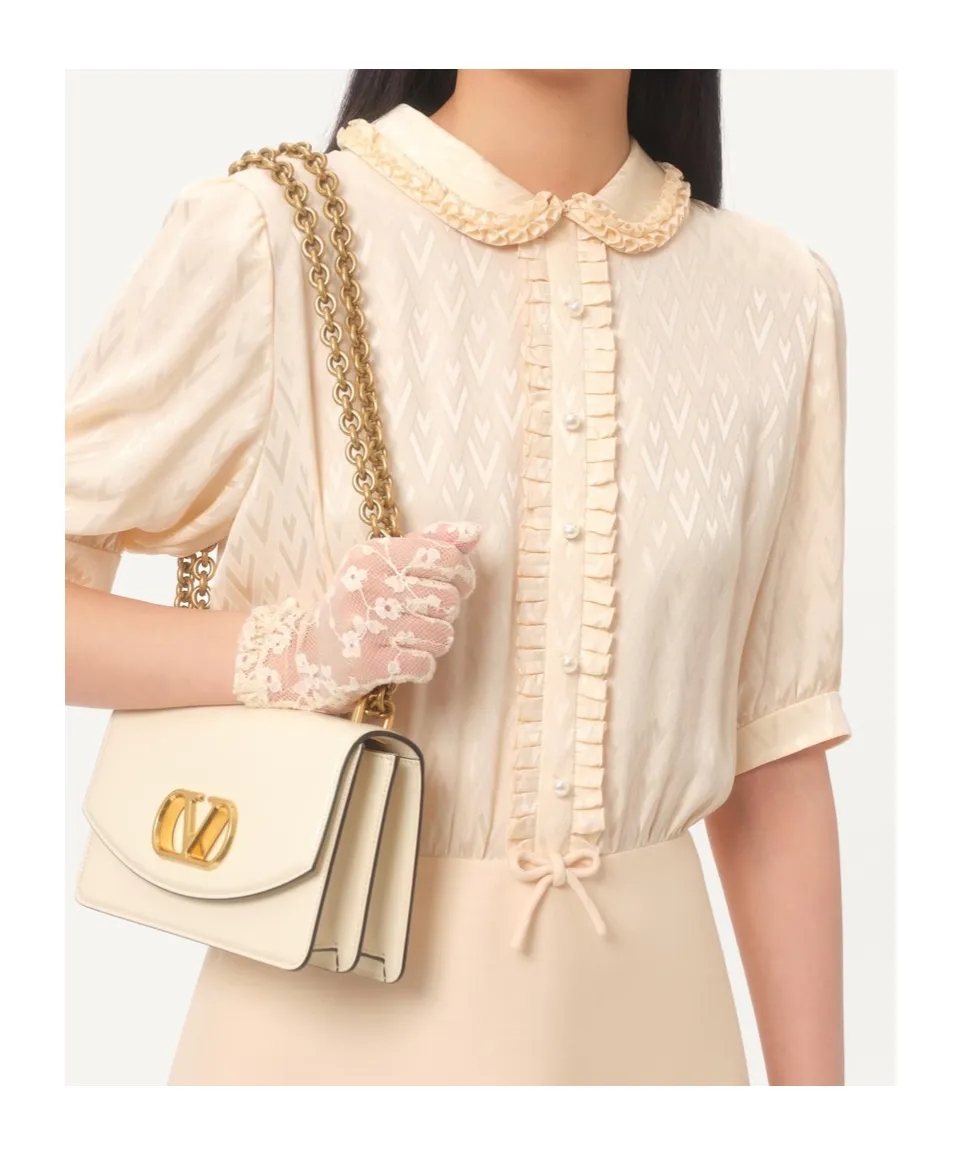 Valentino Ruffle Detailed Half-Sleeved Mini Dress