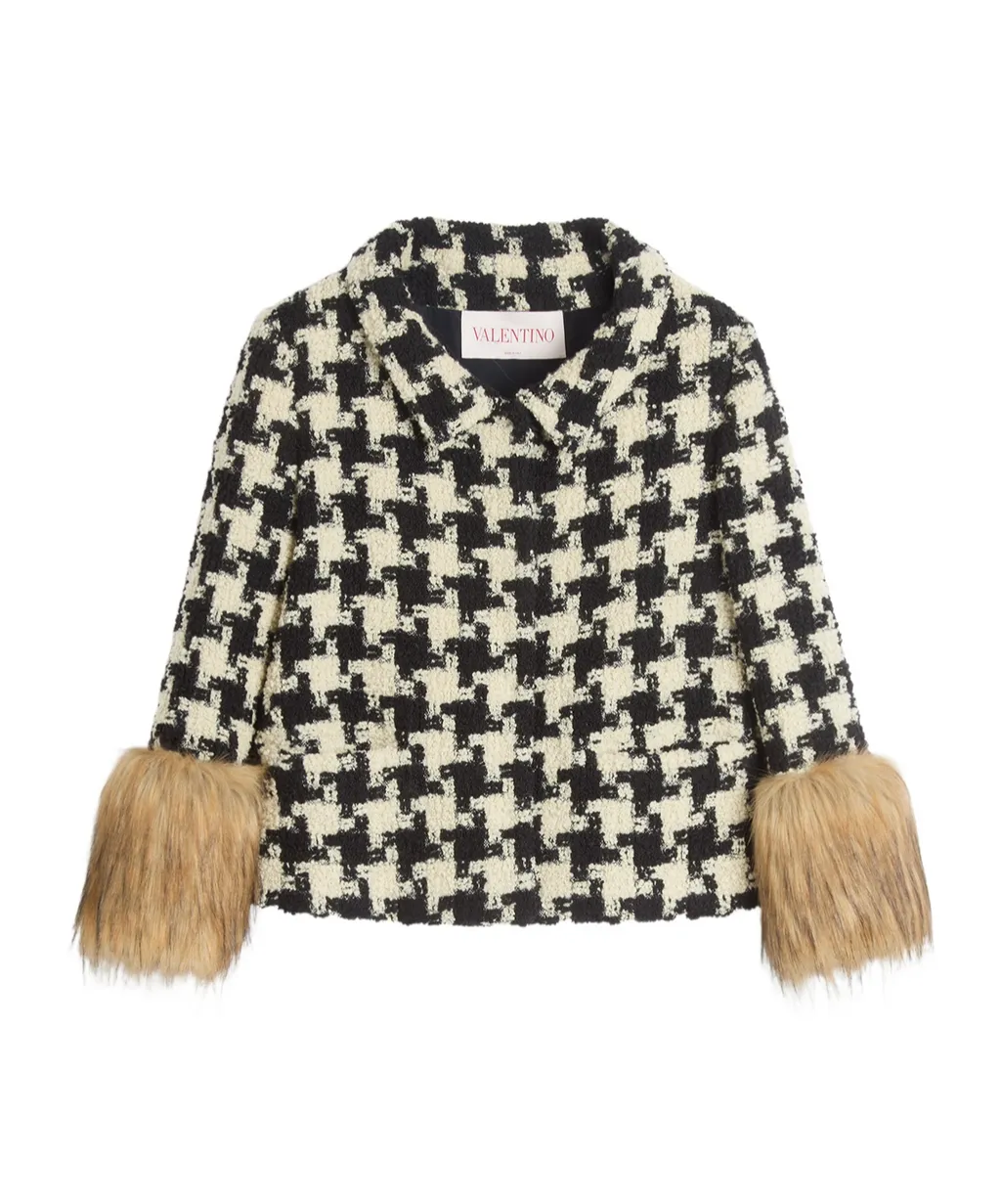Valentino Straight Hem Tweed Jacket