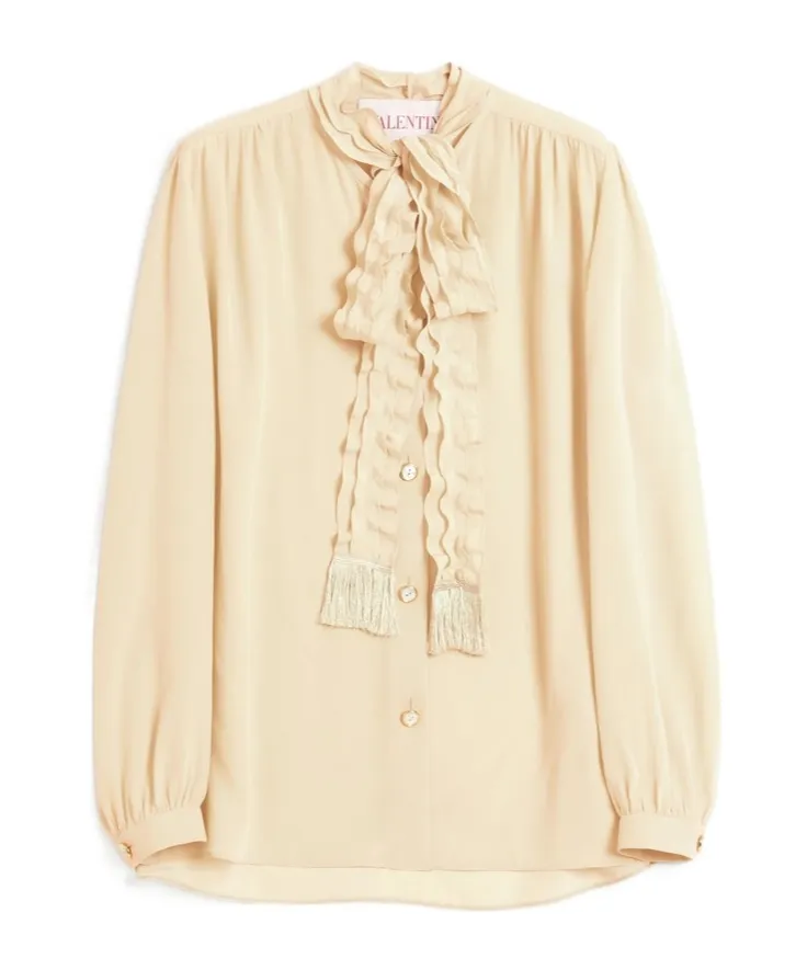 Valentino Ruffled Straight Hem Shirt