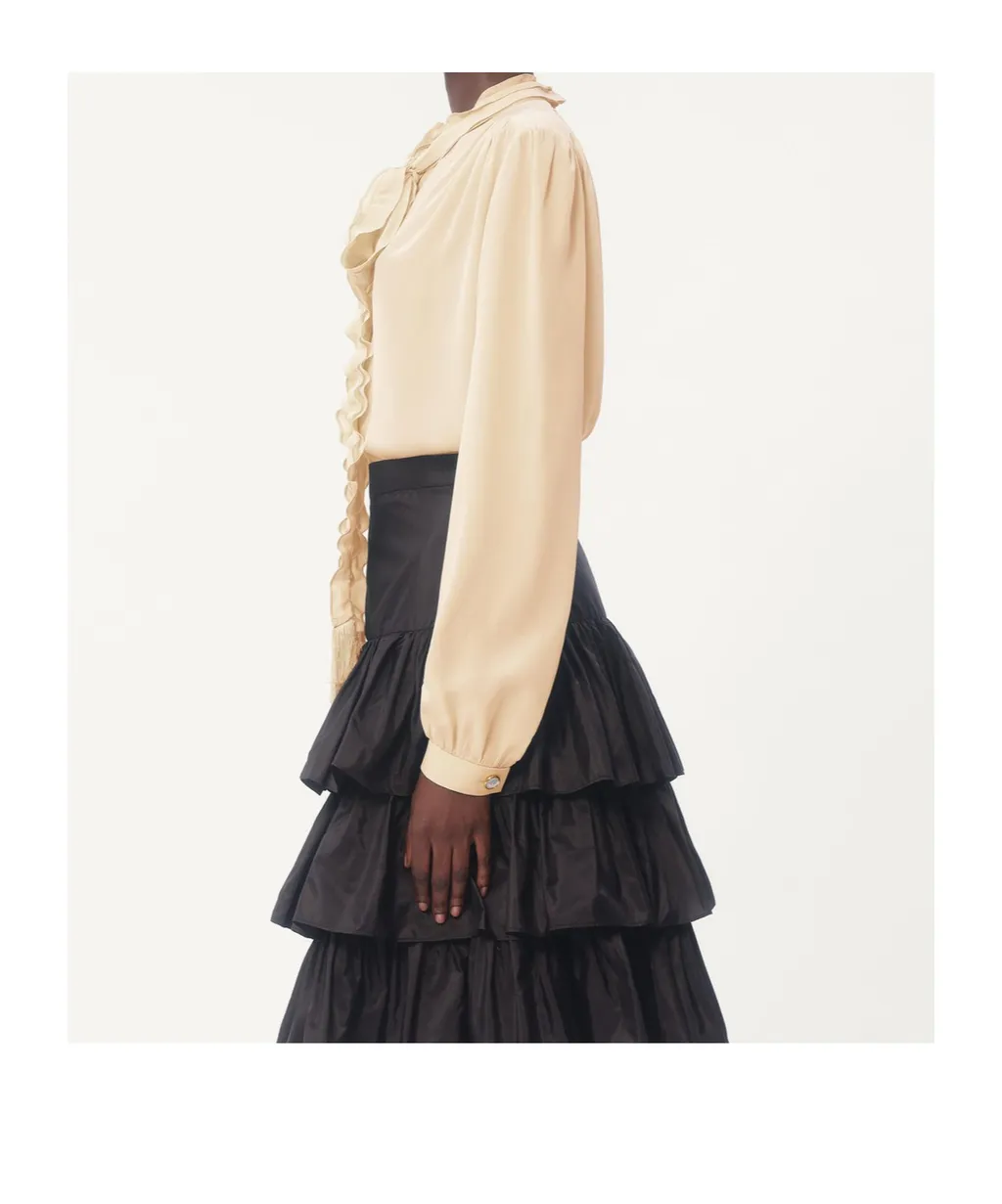 Valentino Ruffled Straight Hem Shirt