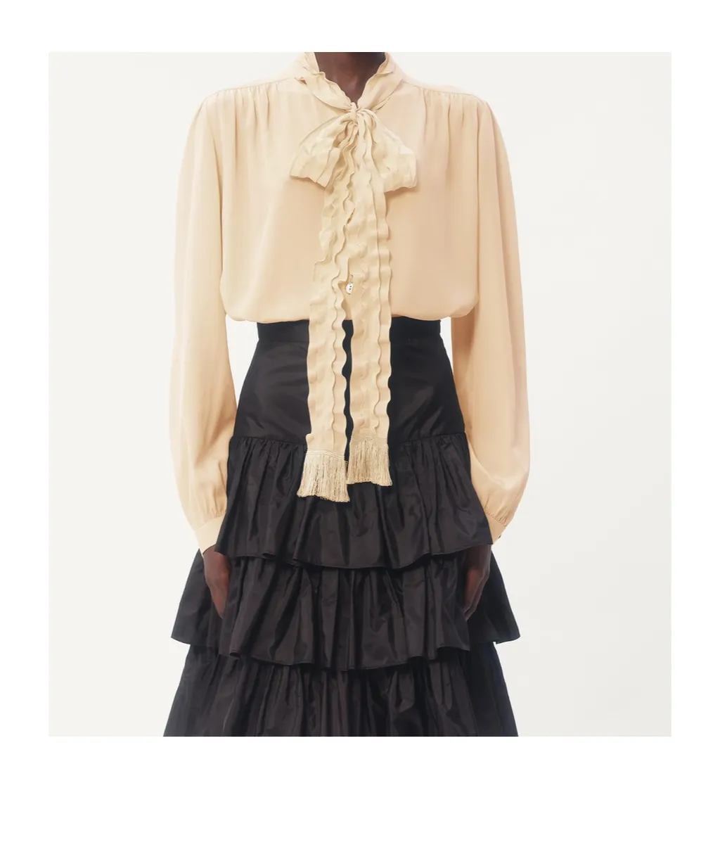 Valentino Ruffled Straight Hem Shirt
