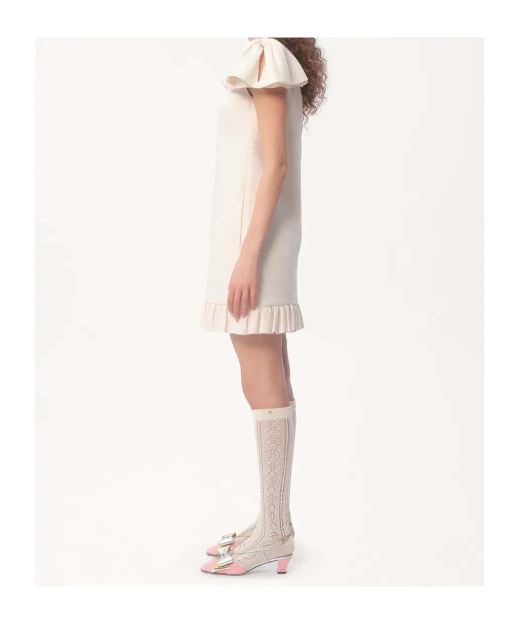 Valentino Crepe Couture Flared Hem Mini Dress