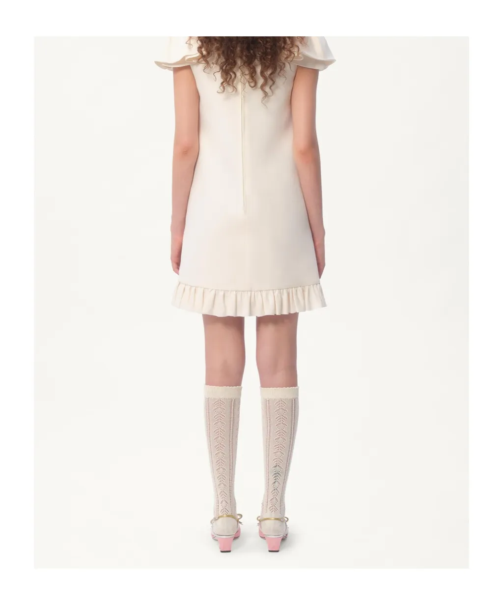 Valentino Crepe Couture Flared Hem Mini Dress