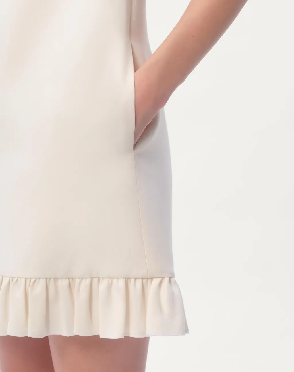 Valentino Crepe Couture Flared Hem Mini Dress