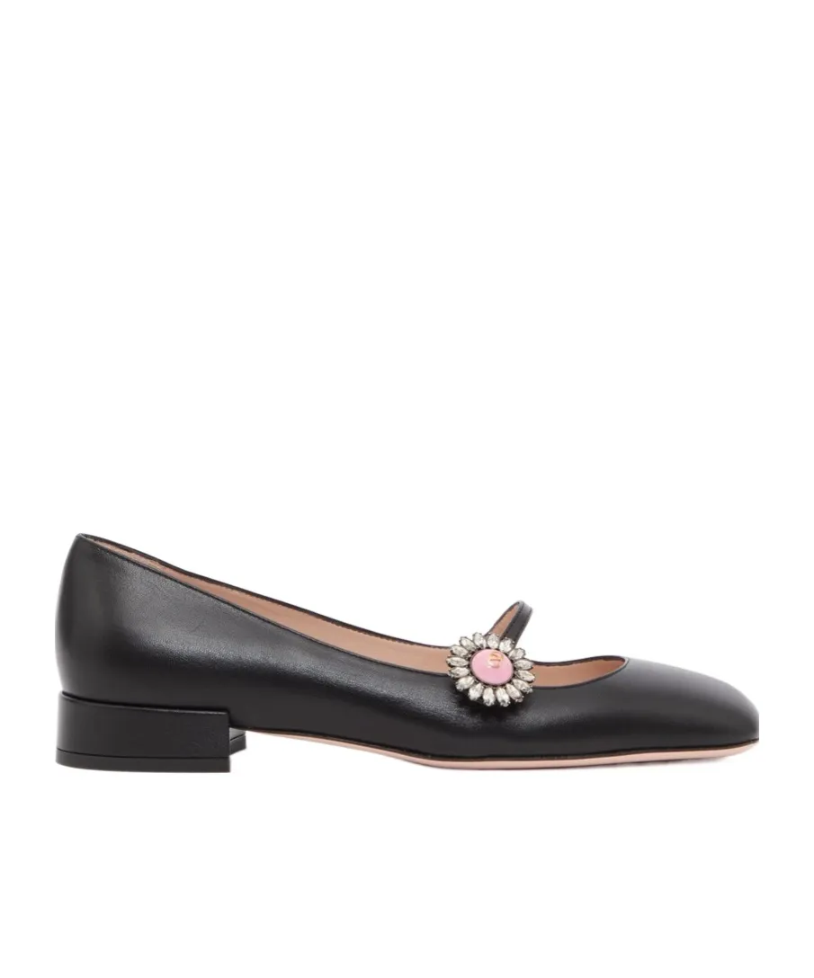 Valentino Preshoes Embellished Square Toe Ballet Flats