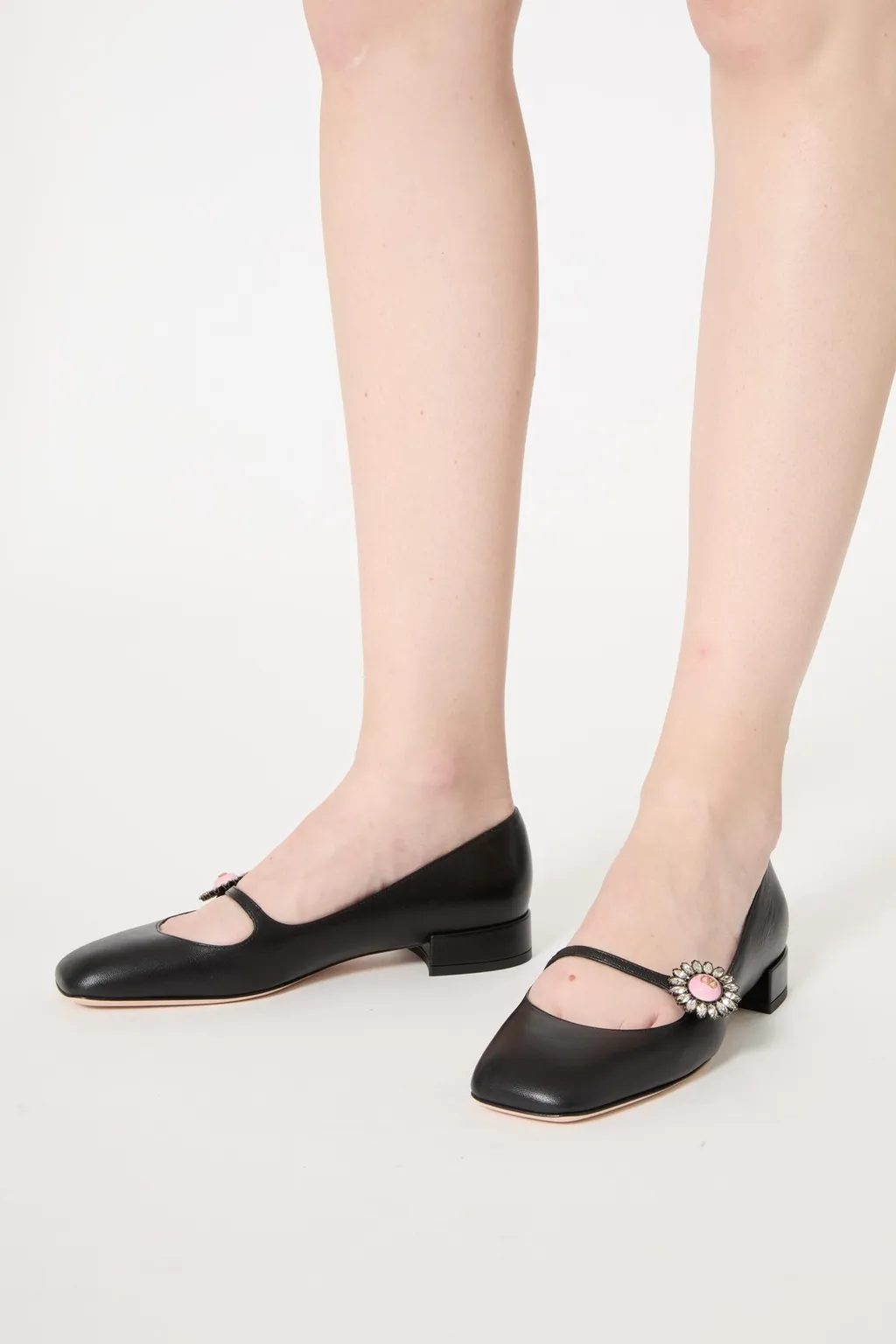 Valentino Preshoes Embellished Square Toe Ballet Flats