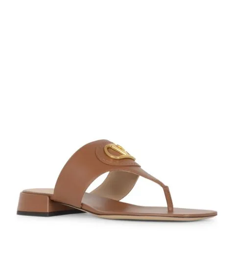 Valentino Vlogo Plaque Square Open Toe Slides