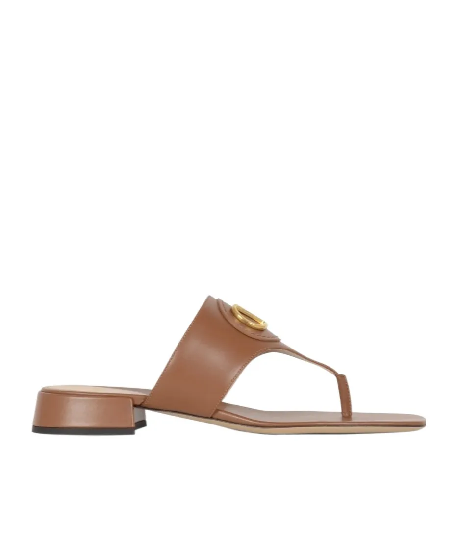 Valentino Vlogo Plaque Square Open Toe Slides
