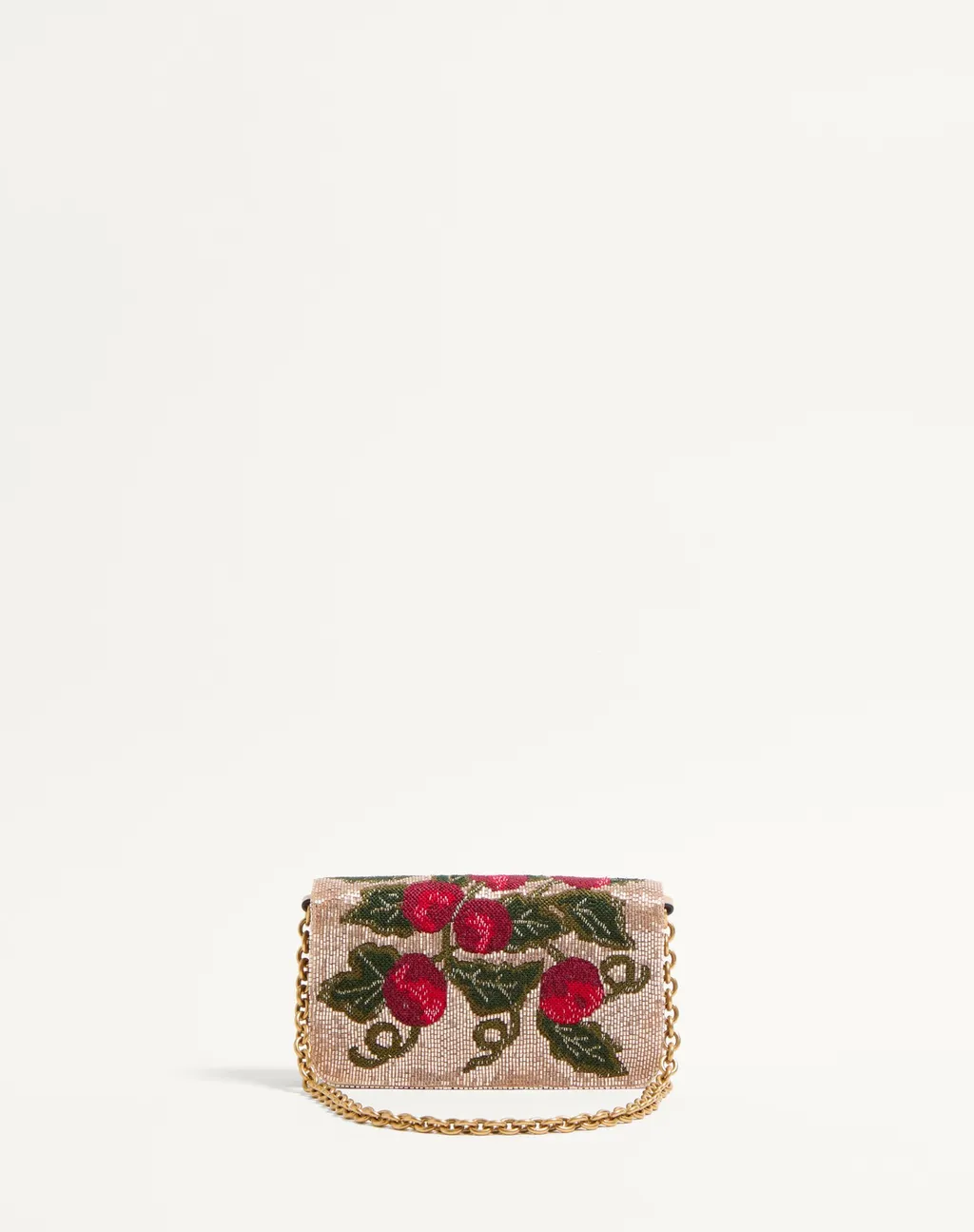 Valentino Garavani Vain Embroidered Shoulder Clutch With Cherryfic Pattern